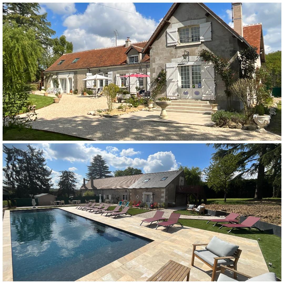 Luzillé Sans Souci Bed And Breakfast Luxe Heated Pool And Restaurant מראה חיצוני תמונה