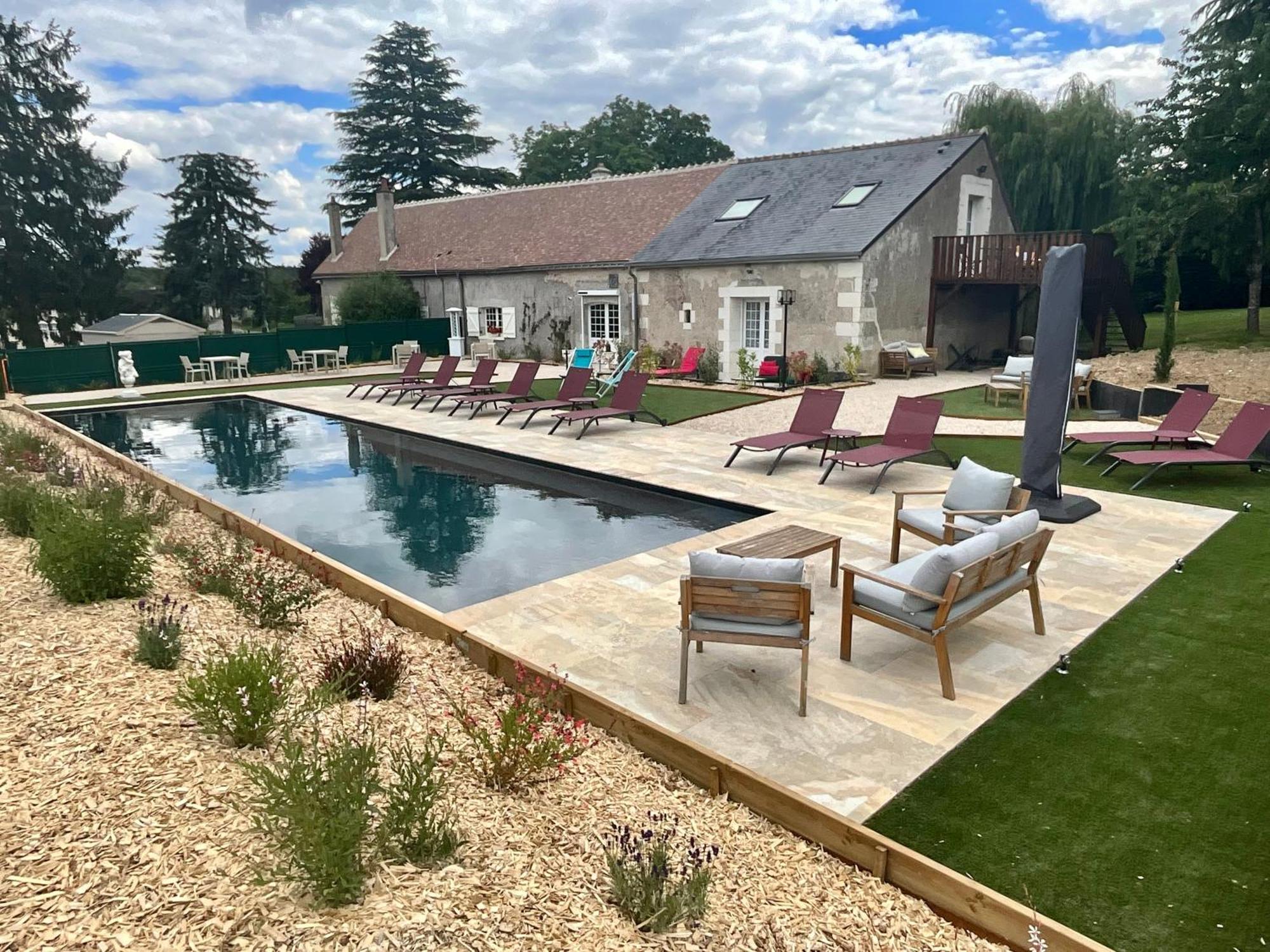 Luzillé Sans Souci Bed And Breakfast Luxe Heated Pool And Restaurant מראה חיצוני תמונה